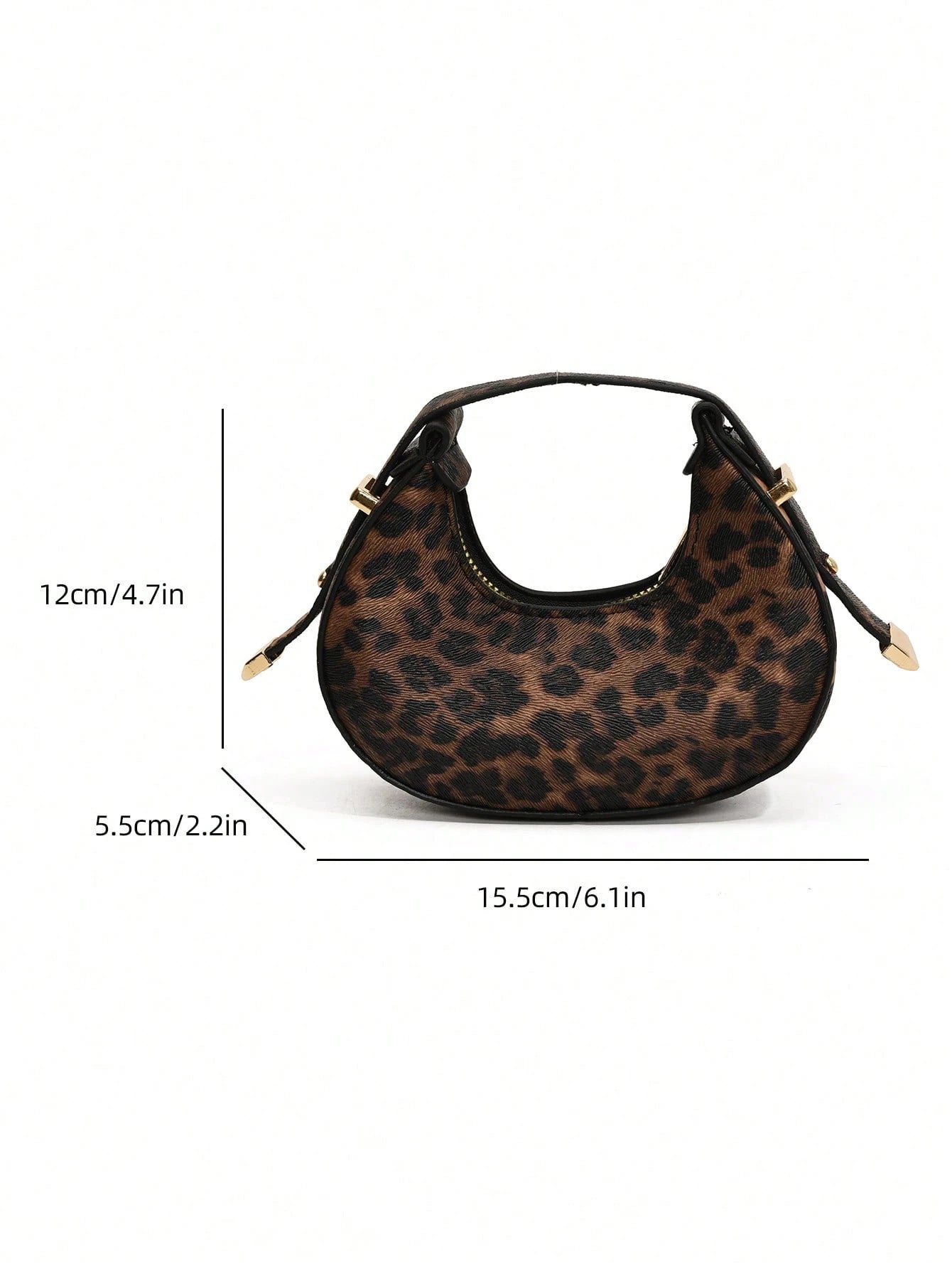 Mini Cute Leopard Print Shoulder Bag For Women, Fashionable & High-Quality Half Moon Shape Handbag, Stylish & Lightweight, Fall Winter Fashionable Cheetah Print Purse For Women, New Fall Winter Tiger Print Bag For Women