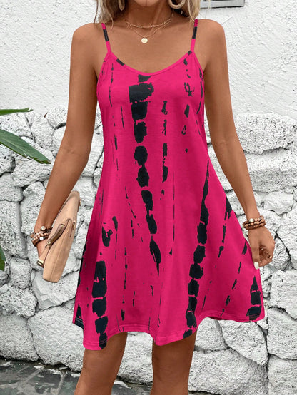 EMERY ROSE Women's Casual Tie-Dye Camisole Dress For Vacation,Sun Dress