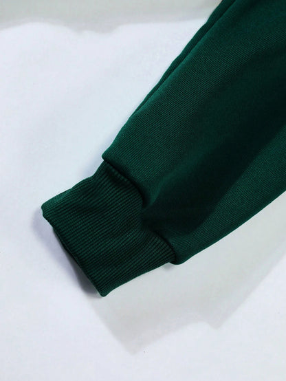 INAWLY Letter Graphic Kangaroo Pocket Drawstring Thermal Lined Hoodie,Long Sleeve Tops