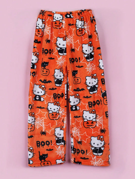 Sanrio Authorized Sanrio Cozy Hello Kitty Flannel Pants - Soft, Warm Casual Pajama Pants, Fall And Winter Flannel Pants