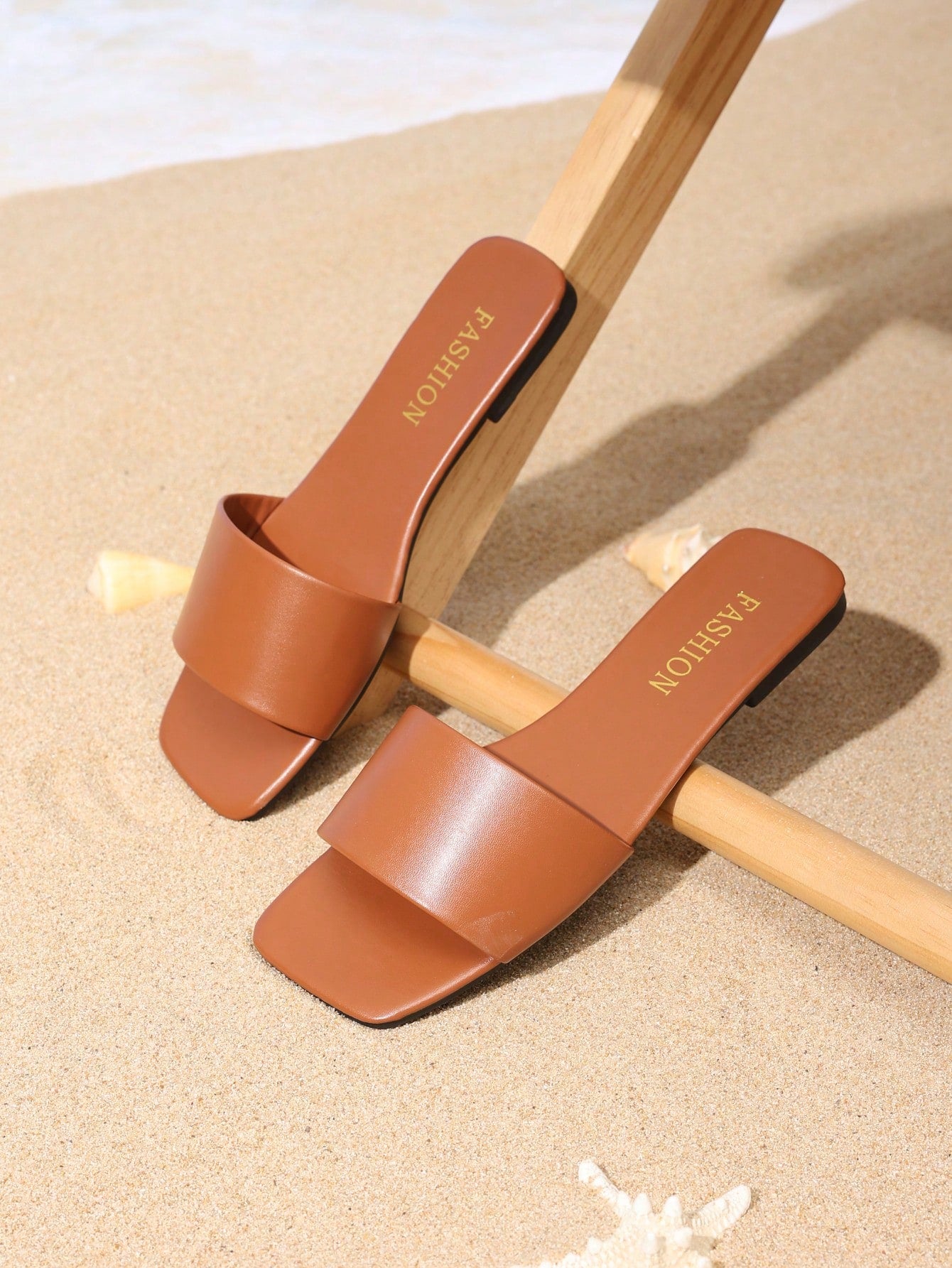 Women's Leather Flat Slide Sandals, Black Lightweight Soft Bottom Low Heel Slip-On Mule Sandals For Summer Casual Wear