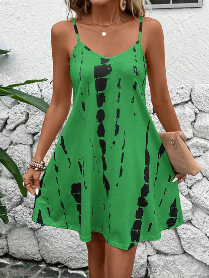 EMERY ROSE Women's Casual Tie-Dye Camisole Dress For Vacation,Sun Dress