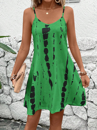 EMERY ROSE Women's Casual Tie-Dye Camisole Dress For Vacation,Sun Dress