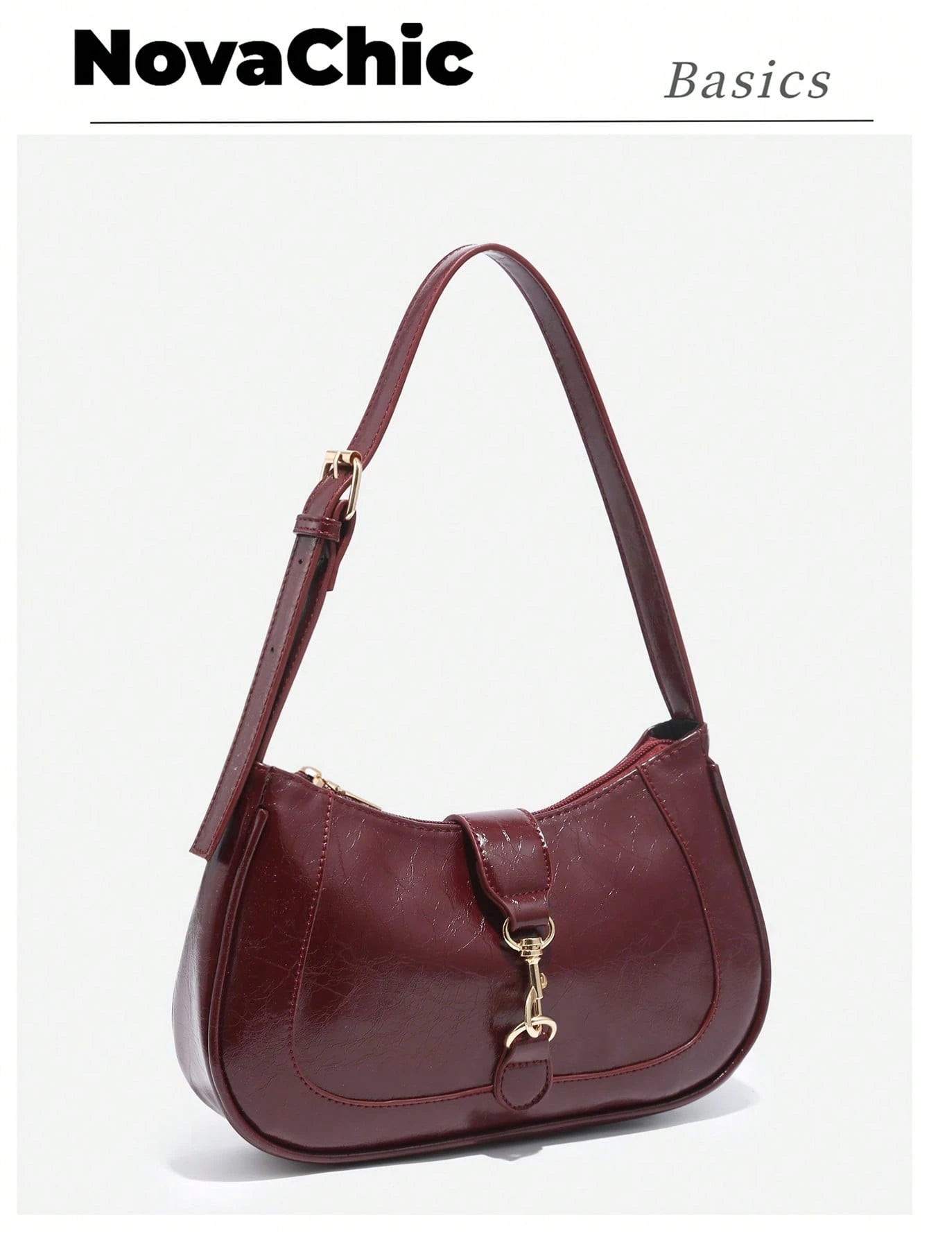 1pc Novachic Women Floral Fabric Casual Shoulder Bag, Zipper Closure, Vintage Style, Underarm Bag, Suitable For Various Occasions