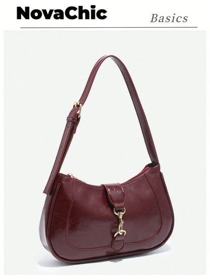 1pc Novachic Women Floral Fabric Casual Shoulder Bag, Zipper Closure, Vintage Style, Underarm Bag, Suitable For Various Occasions