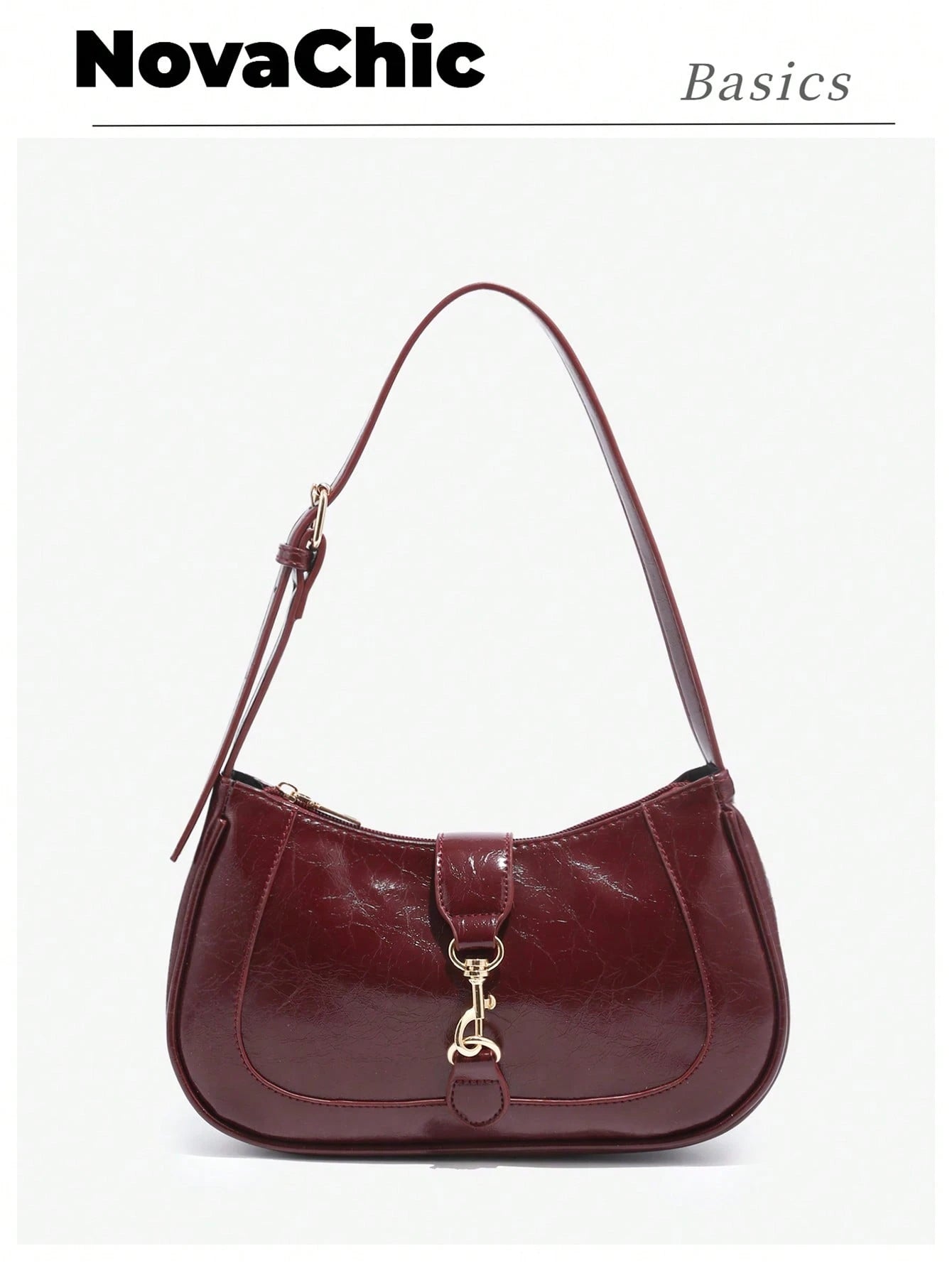 1pc Novachic Women Floral Fabric Casual Shoulder Bag, Zipper Closure, Vintage Style, Underarm Bag, Suitable For Various Occasions