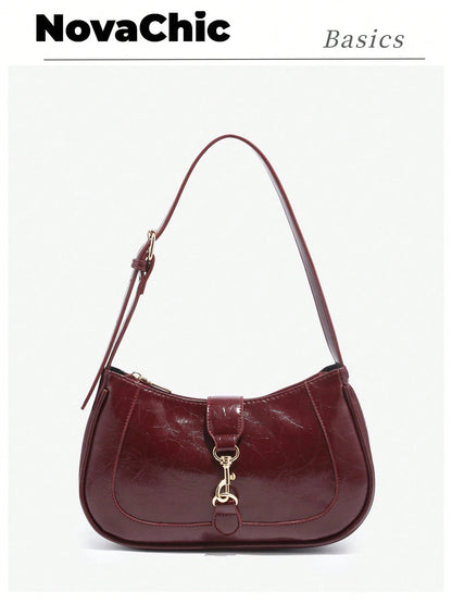 1pc Novachic Women Floral Fabric Casual Shoulder Bag, Zipper Closure, Vintage Style, Underarm Bag, Suitable For Various Occasions