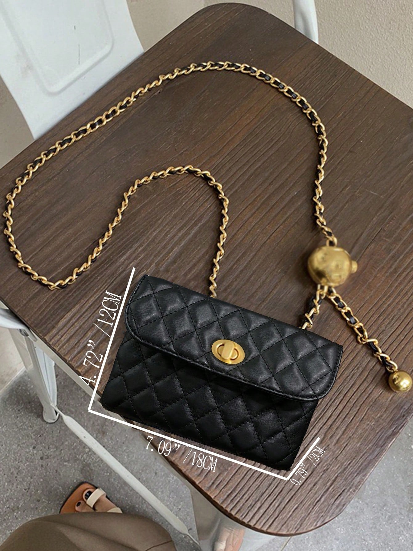 New Fashion Versatile Rhombus Embroidery Detachable Chain Mini Multifunctional Waist Bag/Shoulder Bag/Crossbody Bag, Western Purse For Women