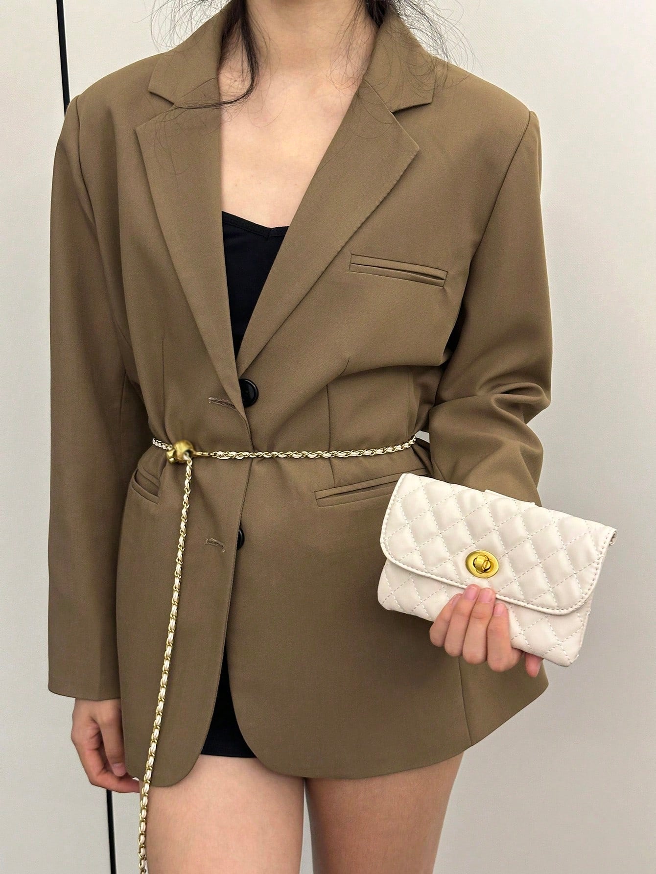 New Fashion Versatile Rhombus Embroidery Detachable Chain Mini Multifunctional Waist Bag/Shoulder Bag/Crossbody Bag, Western Purse For Women