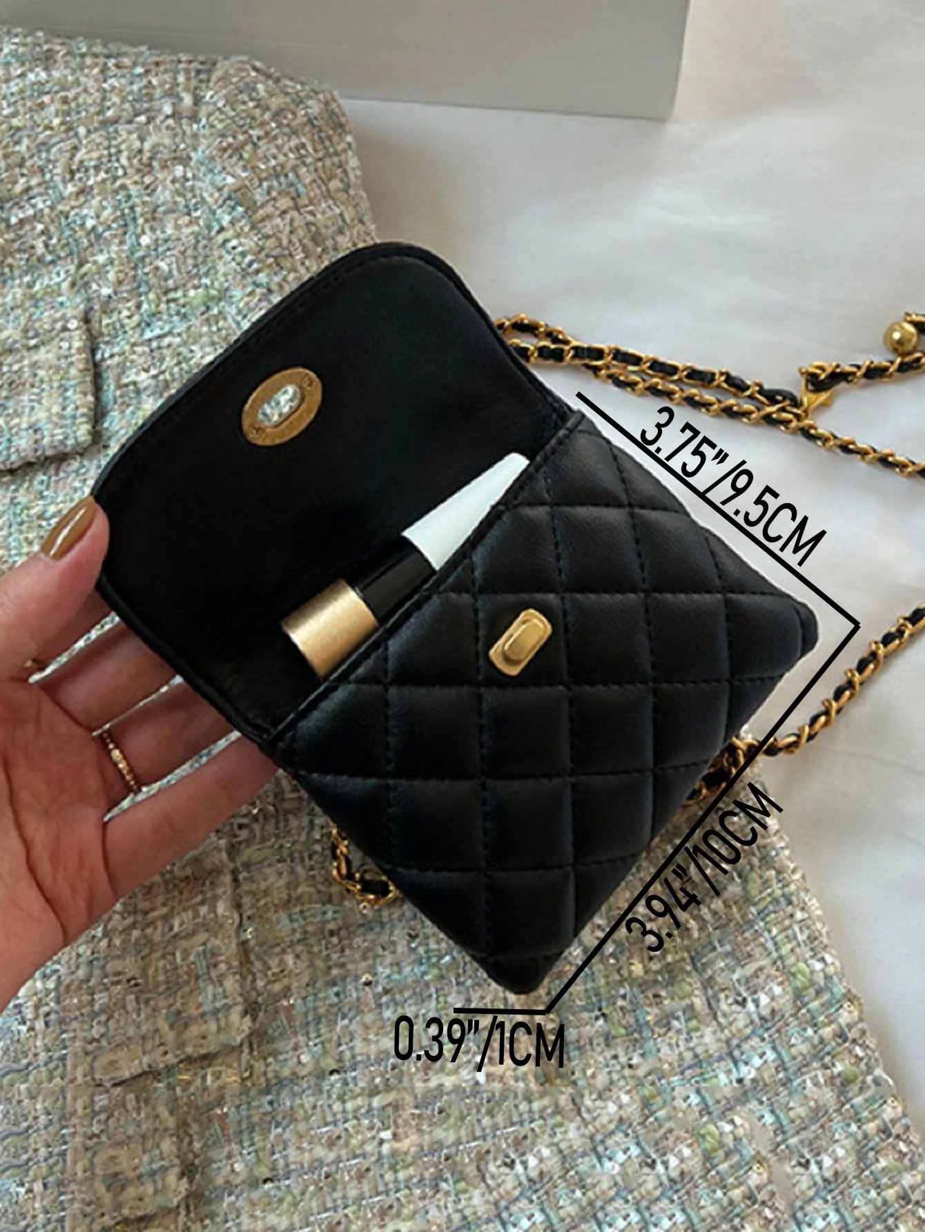 New Fashion Versatile Rhombus Embroidery Detachable Chain Mini Multifunctional Waist Bag/Shoulder Bag/Crossbody Bag, Western Purse For Women