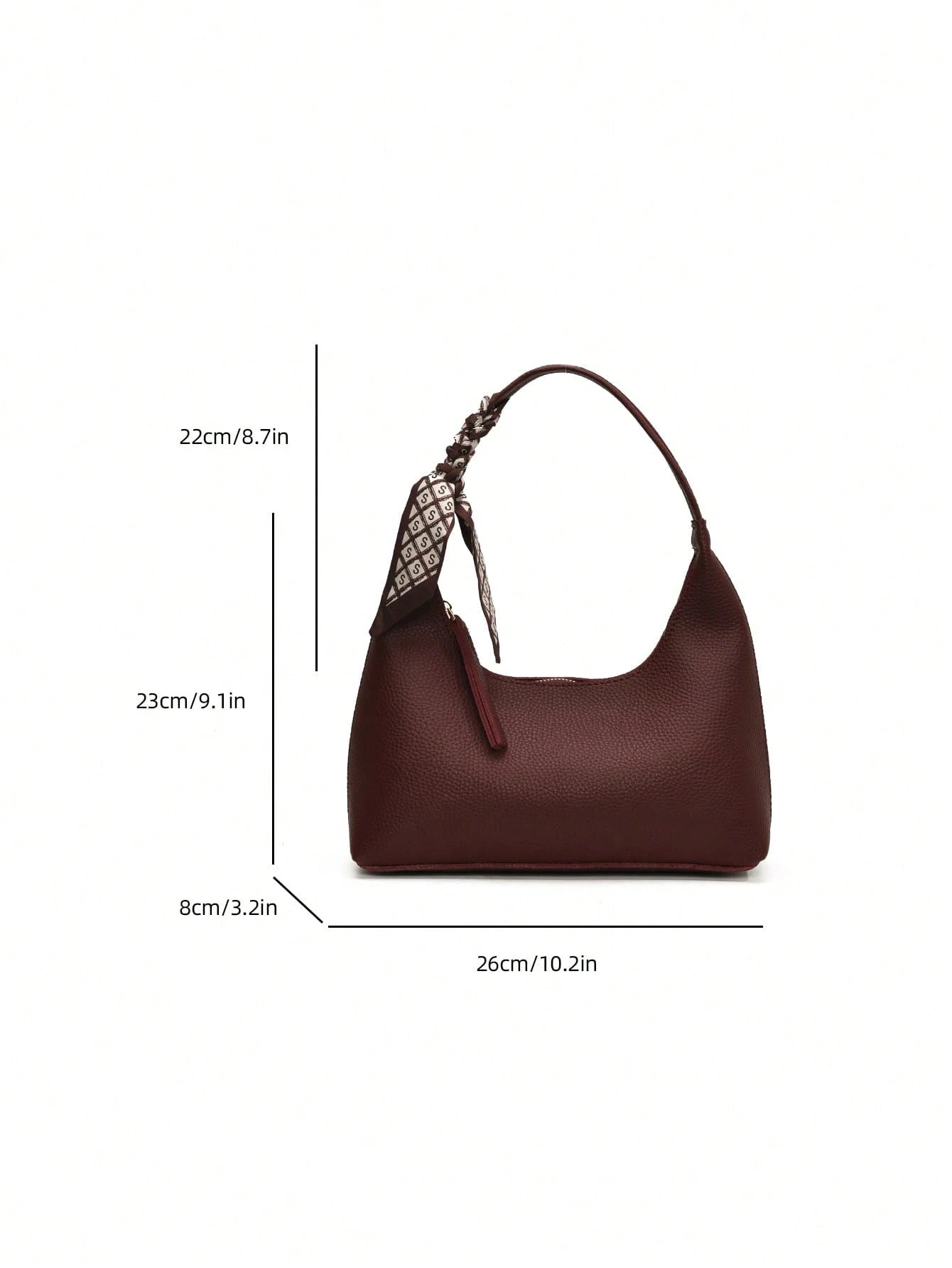 Minimalist Women's Shoulder Bag With Scarf