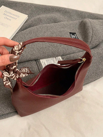 Minimalist Women's Shoulder Bag With Scarf