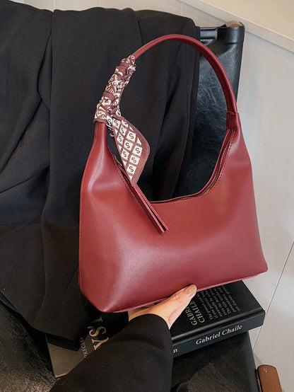 Minimalist Women's Shoulder Bag With Scarf