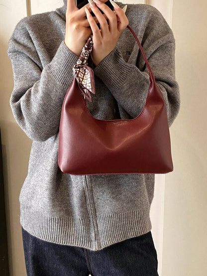 Minimalist Women's Shoulder Bag With Scarf