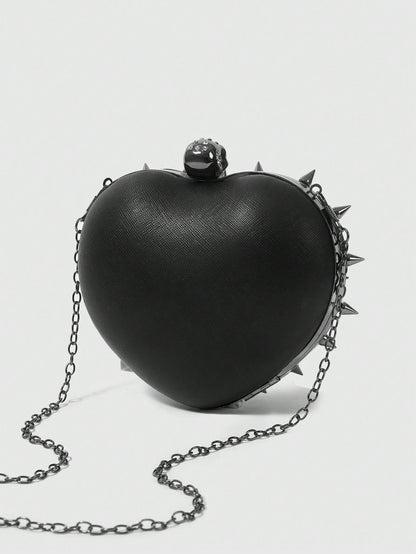 ROMWE Goth Women Solid Color Simple Casual Crossbody Bag, Suitable For Parties And Everyday Use Valentines, Prom Bag For Party