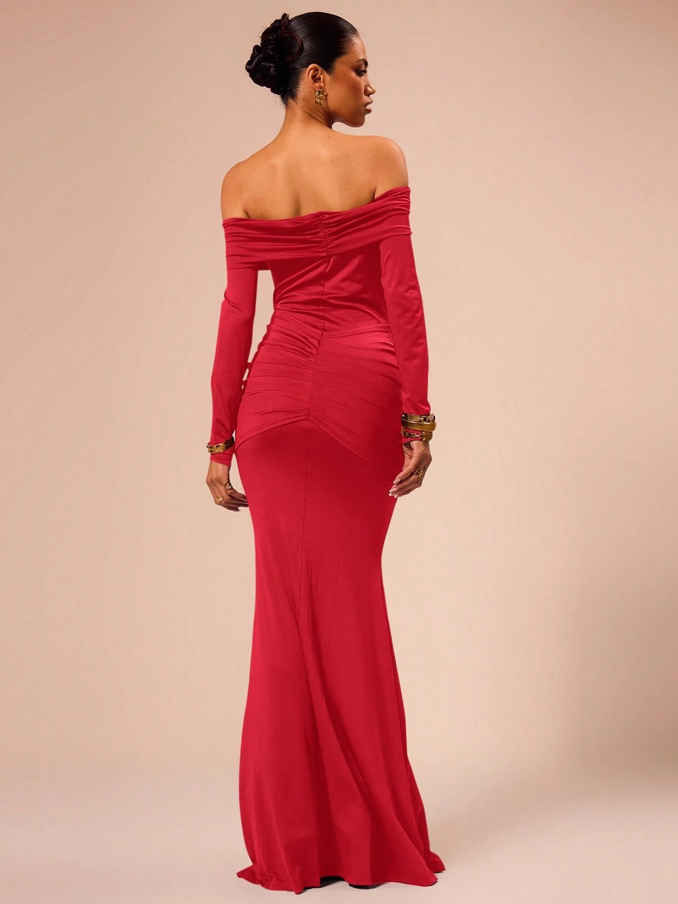 SHEIN X Scheana MUSERA Off Shoulder Long Sleeve Maxi Dress Vacation Summer Spring Romantic Wedding Guest Graduation, Prom Holiday Wedding Guest, Elegant, Birthday, Church, Night Out