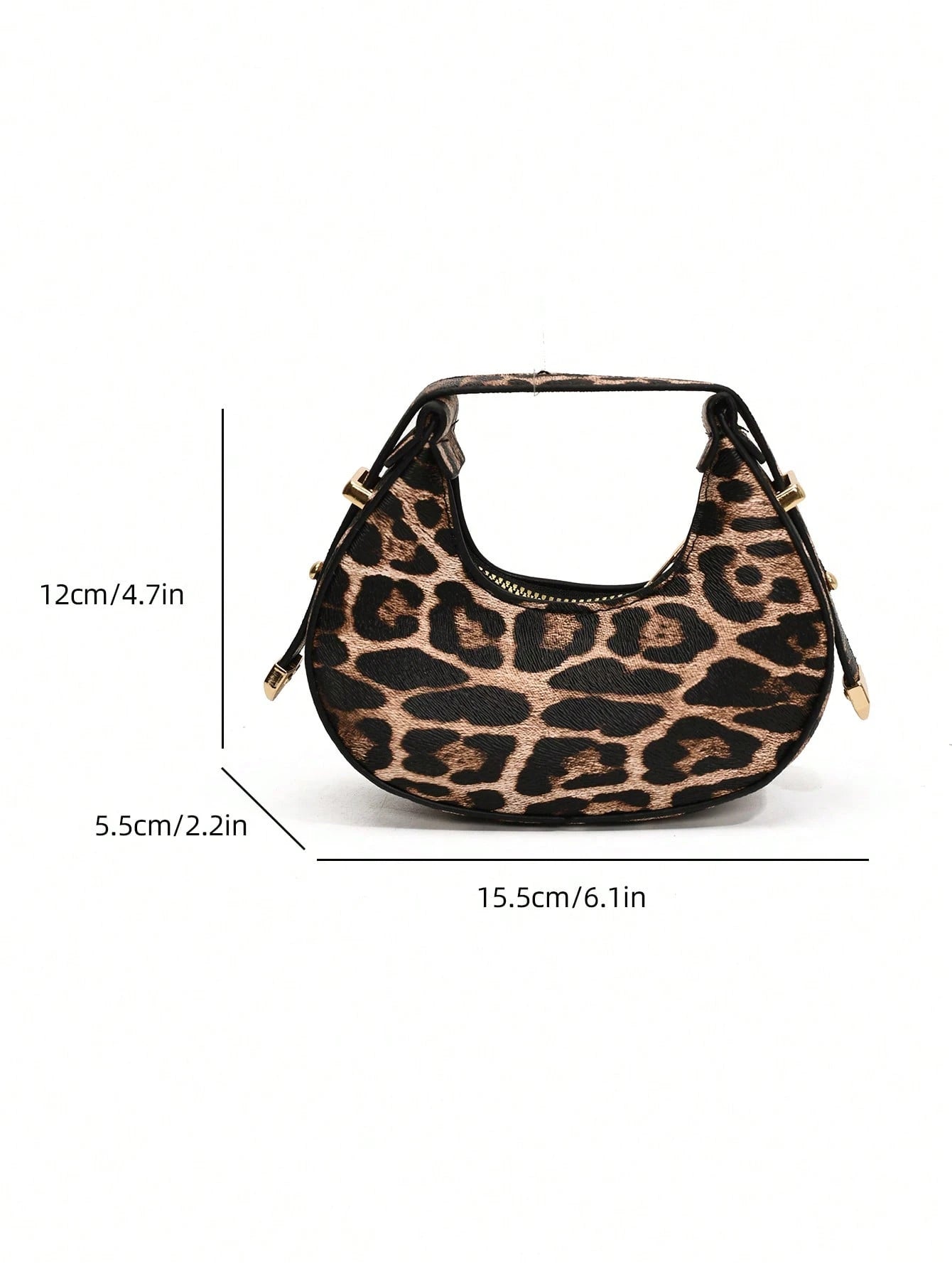 Mini Cute Leopard Print Shoulder Bag For Women, Fashionable & High-Quality Half Moon Shape Handbag, Stylish & Lightweight, Fall Winter Fashionable Cheetah Print Purse For Women, New Fall Winter Tiger Print Bag For Women