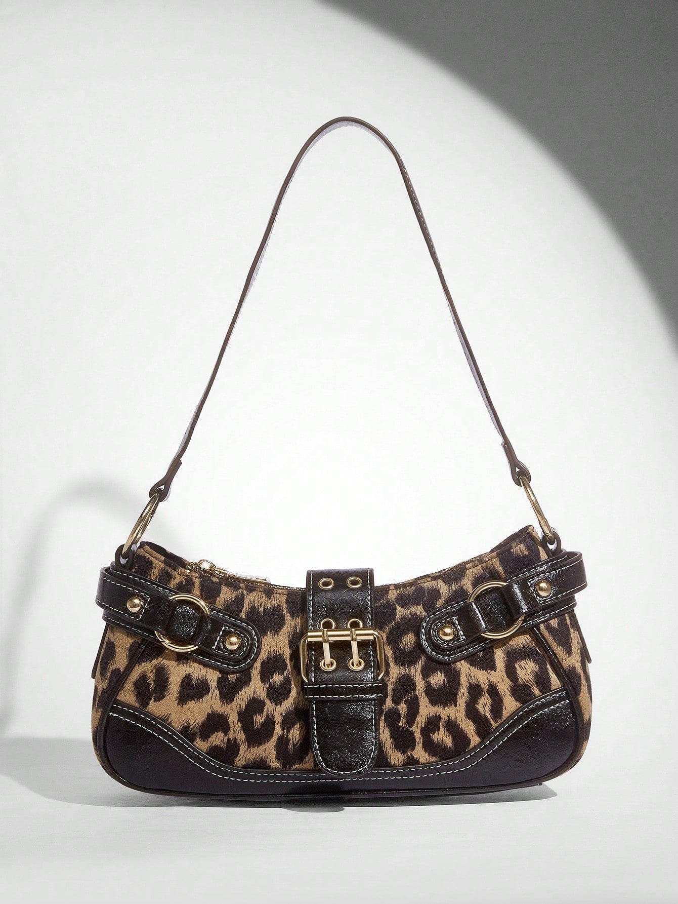 SHEIN BAE Women Street Commuter Leopard Print Patchwork PU Shoulder Bag, Leopard Print Purse For Women Leopard Comeback, Animal Print Women Bag