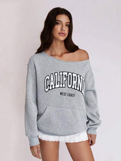 Flirla Solid Color Raglan Sleeve Pocket Design Casual Pullover Sweatshirt,Long Sleeve Tops Graduation,Back To School Outfits,Graduation,Teacher Outfits For Women,Back To School Fall Outfit