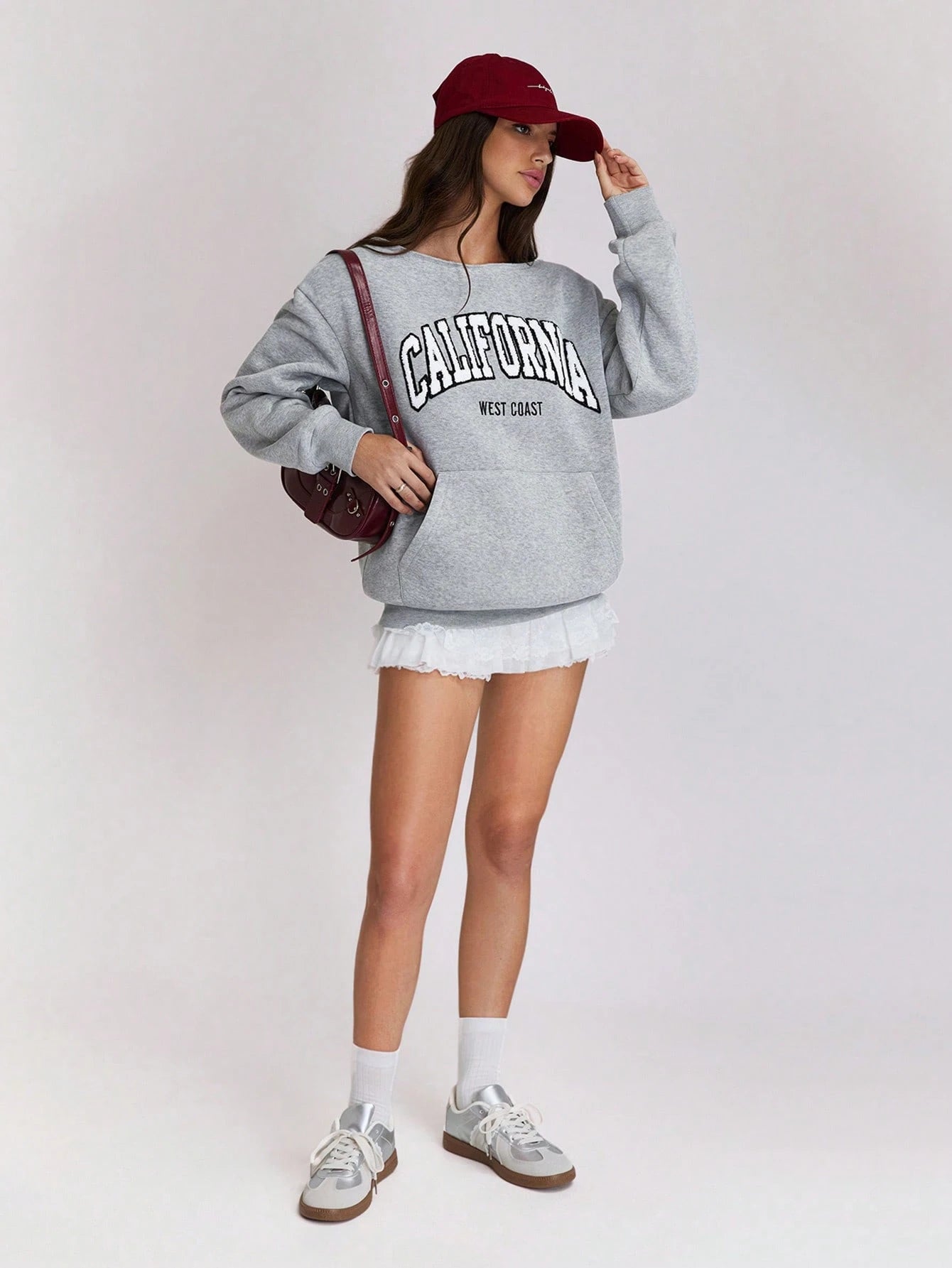 Flirla Solid Color Raglan Sleeve Pocket Design Casual Pullover Sweatshirt,Long Sleeve Tops Graduation,Back To School Outfits,Graduation,Teacher Outfits For Women,Back To School Fall Outfit