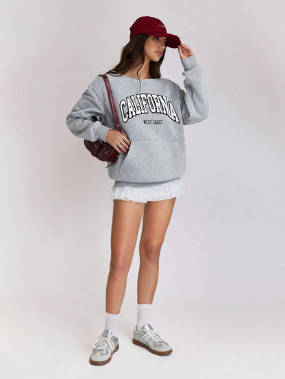 Flirla Solid Color Raglan Sleeve Pocket Design Casual Pullover Sweatshirt,Long Sleeve Tops Graduation,Back To School Outfits,Graduation,Teacher Outfits For Women,Back To School Fall Outfit