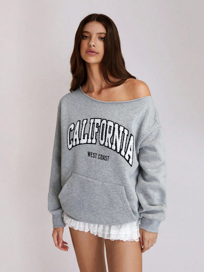 Flirla Solid Color Raglan Sleeve Pocket Design Casual Pullover Sweatshirt,Long Sleeve Tops Graduation,Back To School Outfits,Graduation,Teacher Outfits For Women,Back To School Fall Outfit