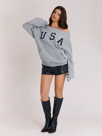 Flirla Solid Color Raglan Sleeve Pocket Design Casual Pullover Sweatshirt,Long Sleeve Tops Graduation,Back To School Outfits,Graduation,Teacher Outfits For Women,Back To School Fall Outfit