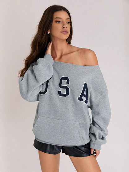 Flirla Solid Color Raglan Sleeve Pocket Design Casual Pullover Sweatshirt,Long Sleeve Tops Graduation,Back To School Outfits,Graduation,Teacher Outfits For Women,Back To School Fall Outfit