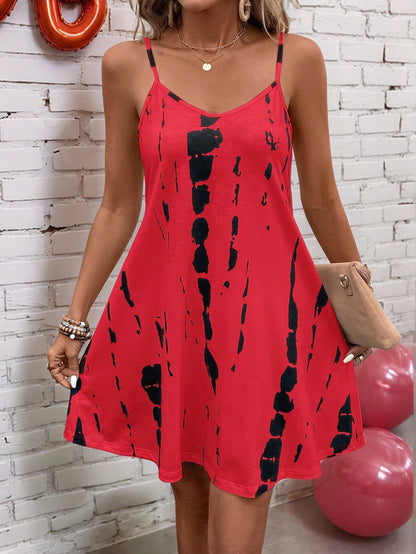 EMERY ROSE Women's Casual Tie-Dye Camisole Dress For Vacation,Sun Dress