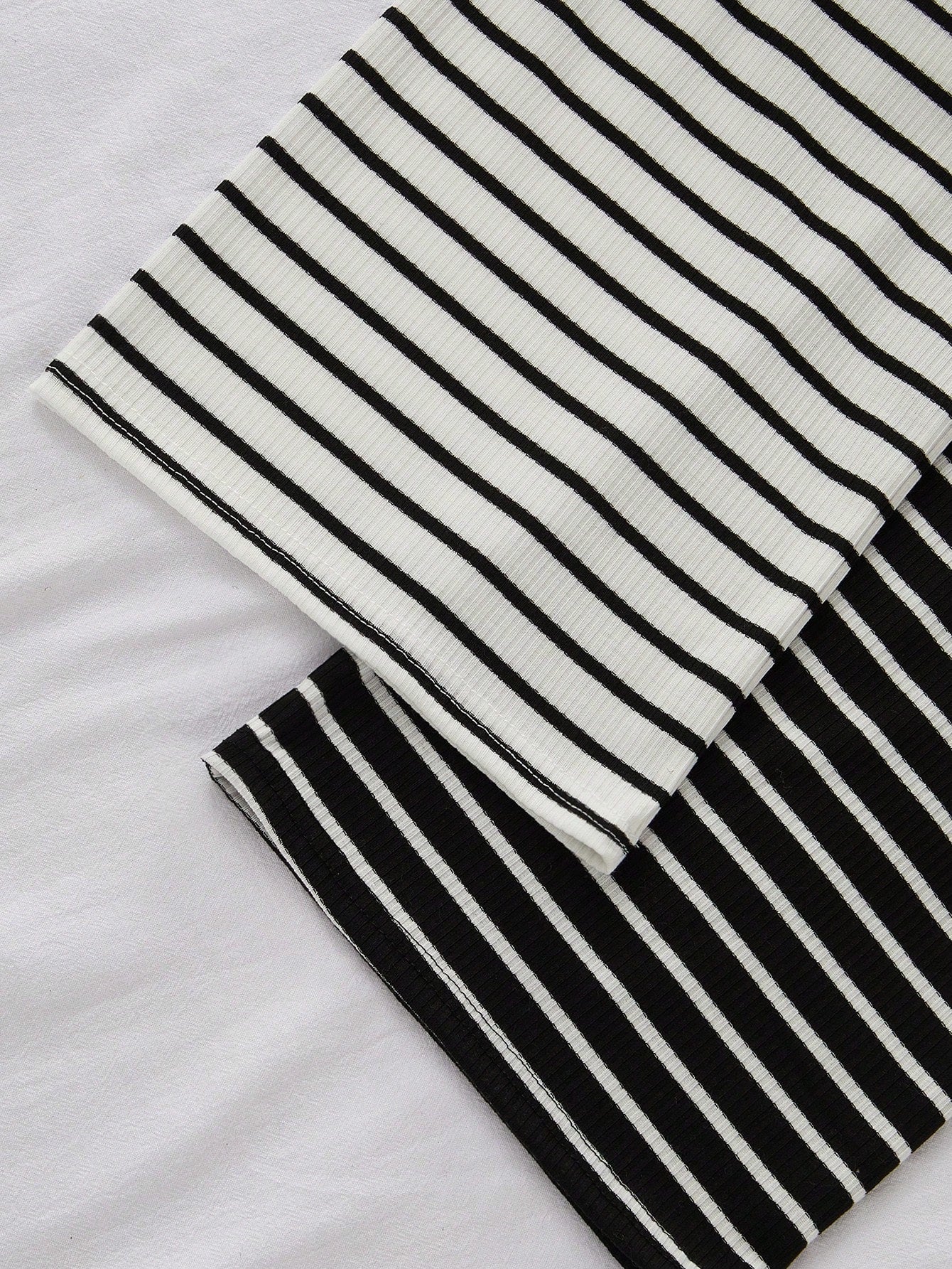 Snug Zone 2pcs Women Casual Knit Striped Print Drawstring Waist Lounge Pants Set