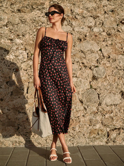 SHEIN Frenchy Women Ditsy Floral Side Slit Hem Cami Dress,Summer Dresses,Summer Dresses For Women,Floral