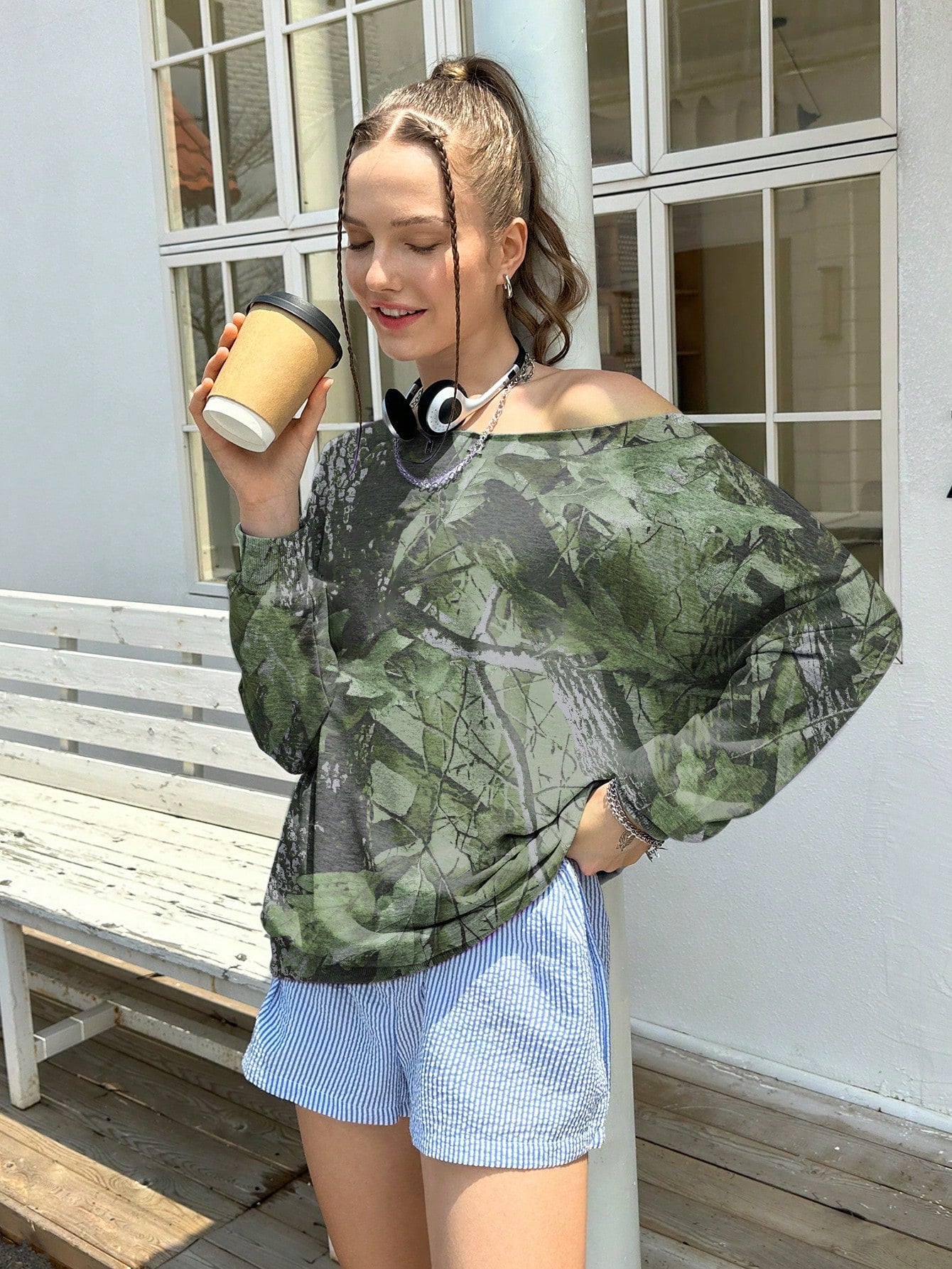 INAWLY Women Off Shoulder Sweatshirt, Casual, Minimalist, Stylish For Daily Wear Graduation,Back To School Outfits,Graduation,Teacher Outfits For Women,Back To School Pullover Fall Outfit