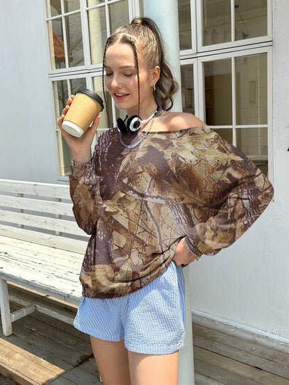 INAWLY Women Off Shoulder Sweatshirt, Casual, Minimalist, Stylish For Daily Wear Graduation,Back To School Outfits,Graduation,Teacher Outfits For Women,Back To School Pullover Fall Outfit