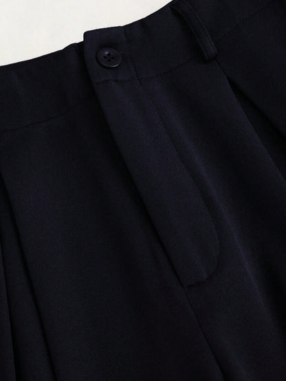 Sweetra Vintage Elegant Jacquard Pleated Wide-Leg Pants For Women, Autumn/Winter Fall Cloth For Women