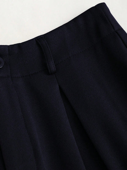 Sweetra Vintage Elegant Jacquard Pleated Wide-Leg Pants For Women, Autumn/Winter Fall Cloth For Women