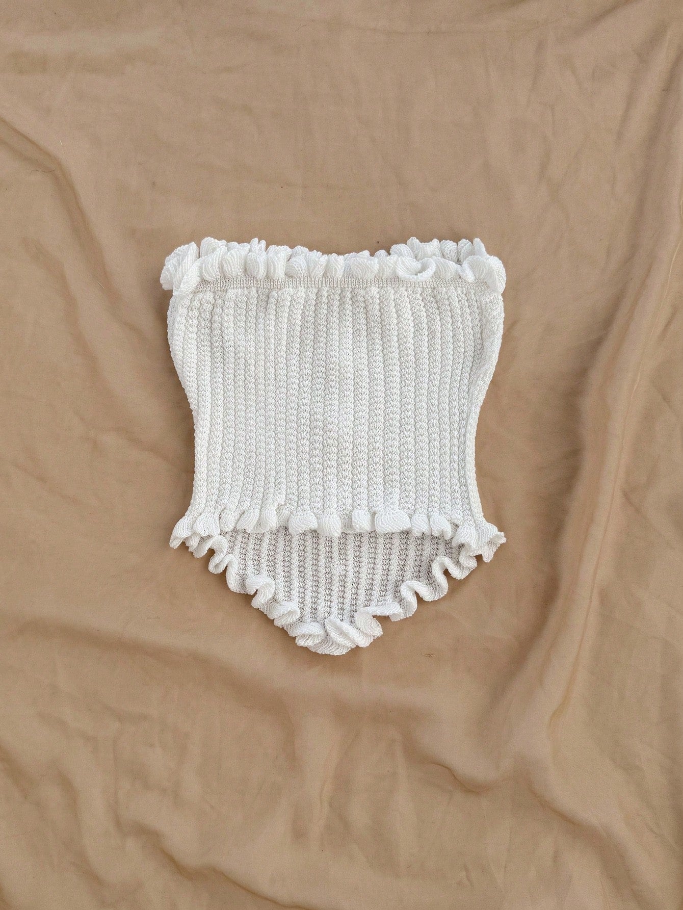 Soleia Women's Button Decor Fashion Casual Ruffle Hem Knitted Camisole Top,Going Out Top