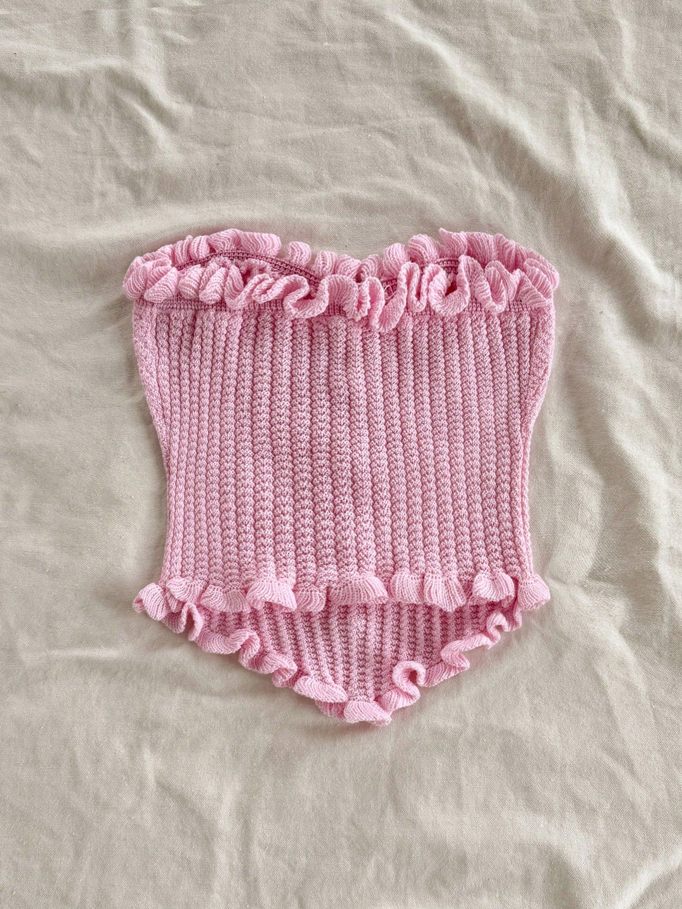 Soleia Women's Button Decor Fashion Casual Ruffle Hem Knitted Camisole Top,Going Out Top