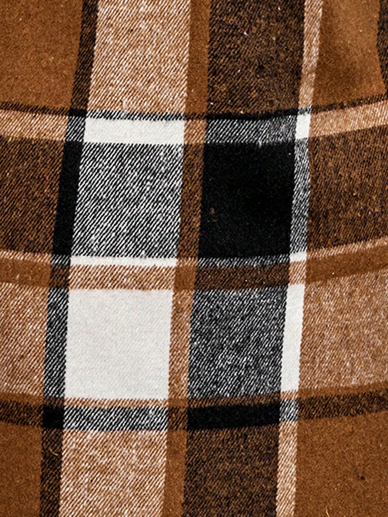 LanaWest Women's Plaid V-Neck Zip-Up Sleeveless Dress, Fall/Winter