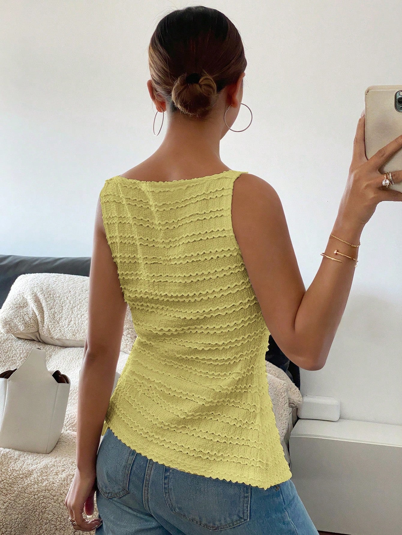 Siren Gaze 1pc Women's Plain Single-Breasted Sleeveless Casual Shirt