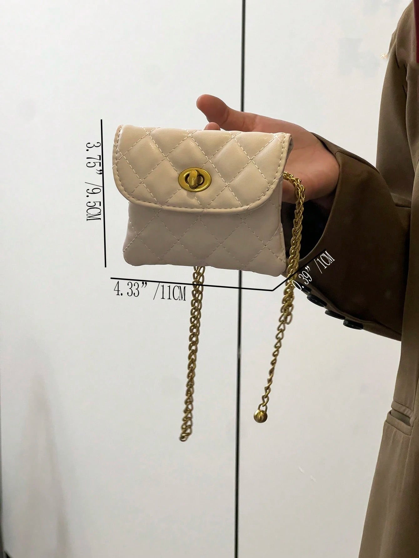 New Fashion Versatile Rhombus Embroidery Detachable Chain Mini Multifunctional Waist Bag/Shoulder Bag/Crossbody Bag, Western Purse For Women