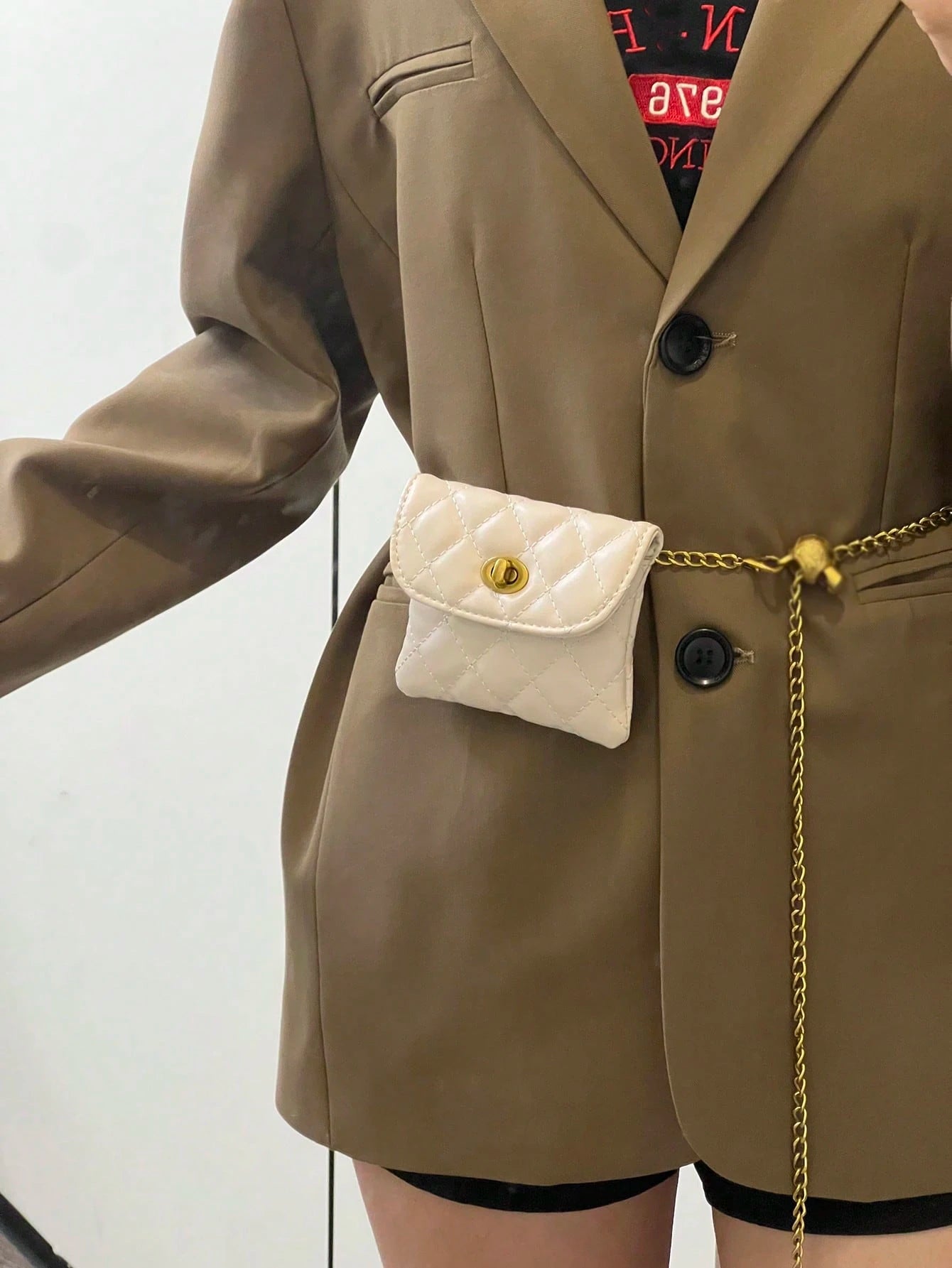 New Fashion Versatile Rhombus Embroidery Detachable Chain Mini Multifunctional Waist Bag/Shoulder Bag/Crossbody Bag, Western Purse For Women