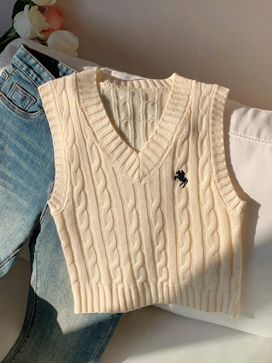 Comfortcana Women's Summer Solid Color Sweater Vest, Minimalist Fashion Casual Everyday Wear Cute Tops For Women Summer Tops Women Knit Tops,Tops For School