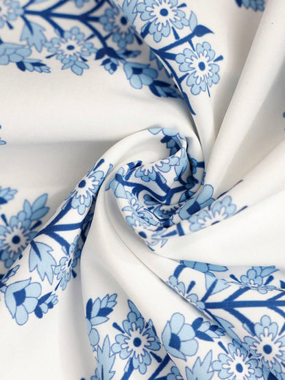 Aveloria Modichic Elegant French Style Vacation Print Spaghetti Strap Tied Bow Open Back Cinched Waist Flare Dress For Women