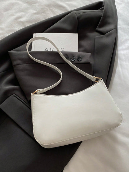 Elegant Crescent-Shaped Underarm Shoulder Bag For Women, Chic Casual Fashion, Solid Color Underarm Bag