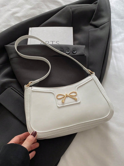 Elegant Crescent-Shaped Underarm Shoulder Bag For Women, Chic Casual Fashion, Solid Color Underarm Bag
