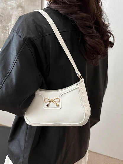 Elegant Crescent-Shaped Underarm Shoulder Bag For Women, Chic Casual Fashion, Solid Color Underarm Bag