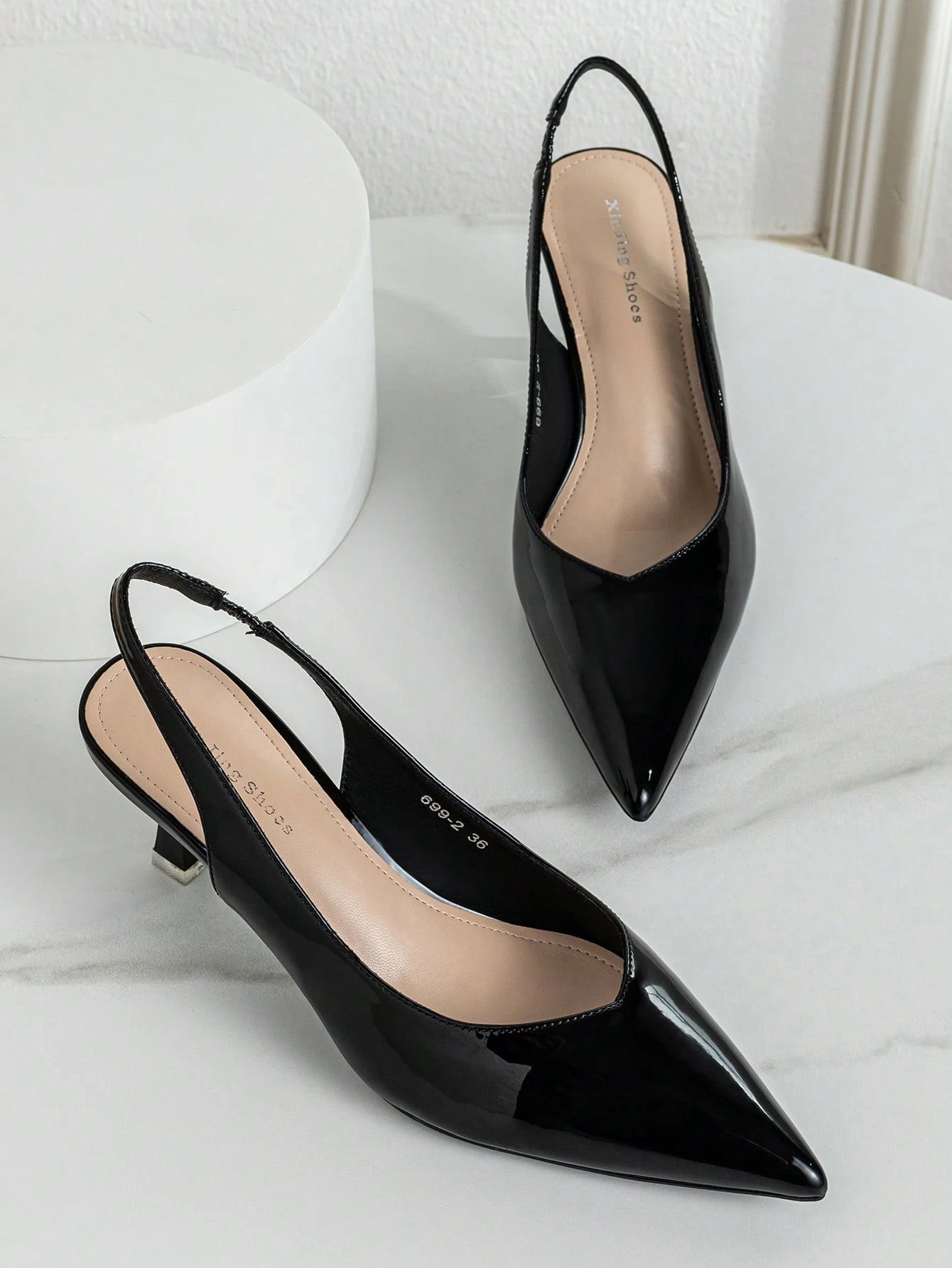 Women's Simple Fashion Casual Mid-Heel Backless Pumps, Suitable For Work, Wedding And Commute
