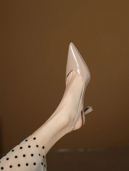 Women's Simple Fashion Casual Mid-Heel Backless Pumps, Suitable For Work, Wedding And Commute