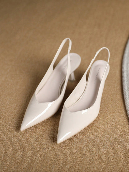 Women's Simple Fashion Casual Mid-Heel Backless Pumps, Suitable For Work, Wedding And Commute