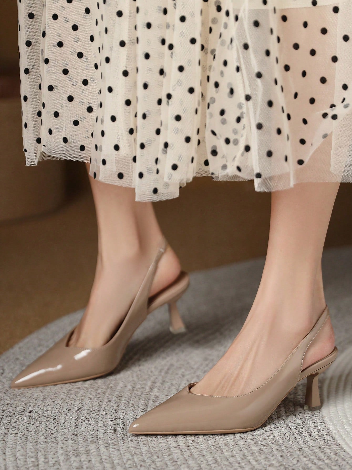 Women's Simple Fashion Casual Mid-Heel Backless Pumps, Suitable For Work, Wedding And Commute